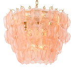 Eichholtz Chandelier Solange Radiate opulence with the Chandelier Solange in pink glass. This stunning fixture combines thick, handmade