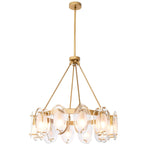 Eichholtz Chandelier Sublime Characterised by free-form double shades of bevelled clear glass with a matte center, Chandelier Sublime