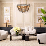 Eichholtz Chandelier Toscano smoke glass, the pendant hangs majestically, offering an iconic statement that seamlessly blends with luxury