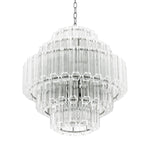 Eichholtz Chandelier Vittoria S design with ribbed and bevelled clear glass tubes, this lush chandelier creates a stunning glow