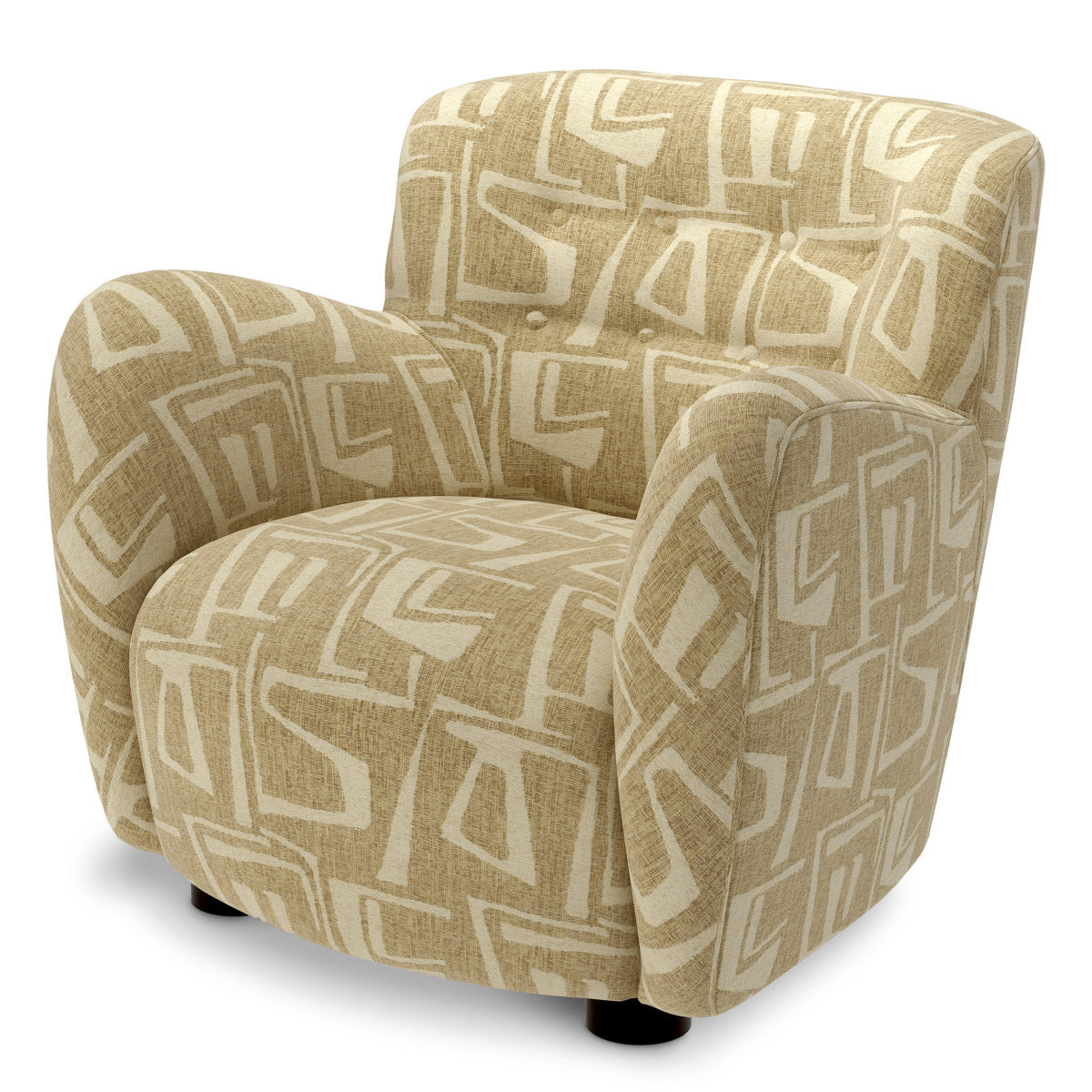Chair Bixby Davenport light brown | black feet 52% polyester | 48% olefin Chairs & Sofas CMA0254