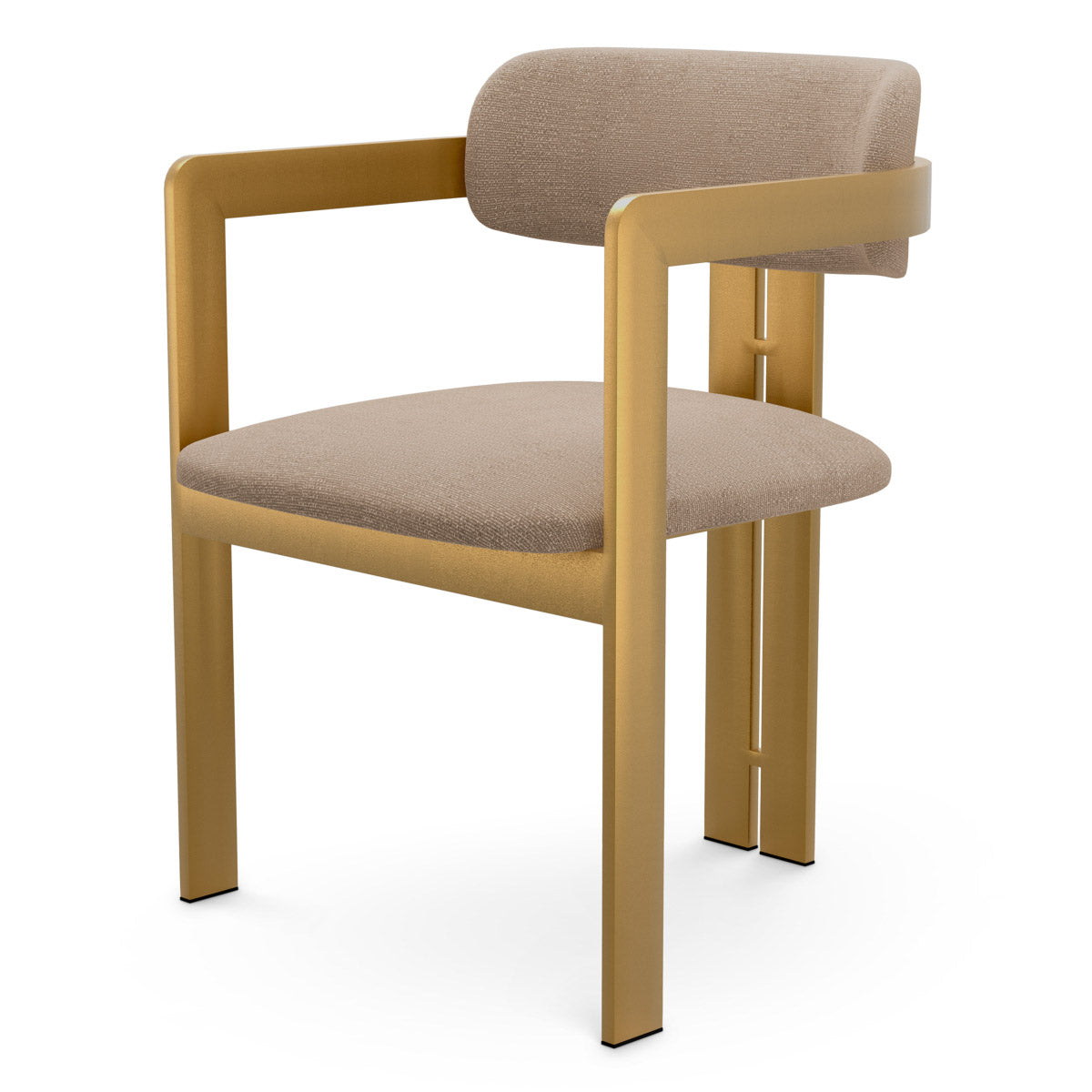 Dining Chair Donato Brushed brass finish | stratfort warm grey 83% rayon | 17% cotton Chairs & Sofas CMA0264 2