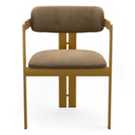 Dining Chair Donato Brushed brass finish | stratfort brown 83% rayon | 17% cotton Chairs & Sofas CMA0266 3