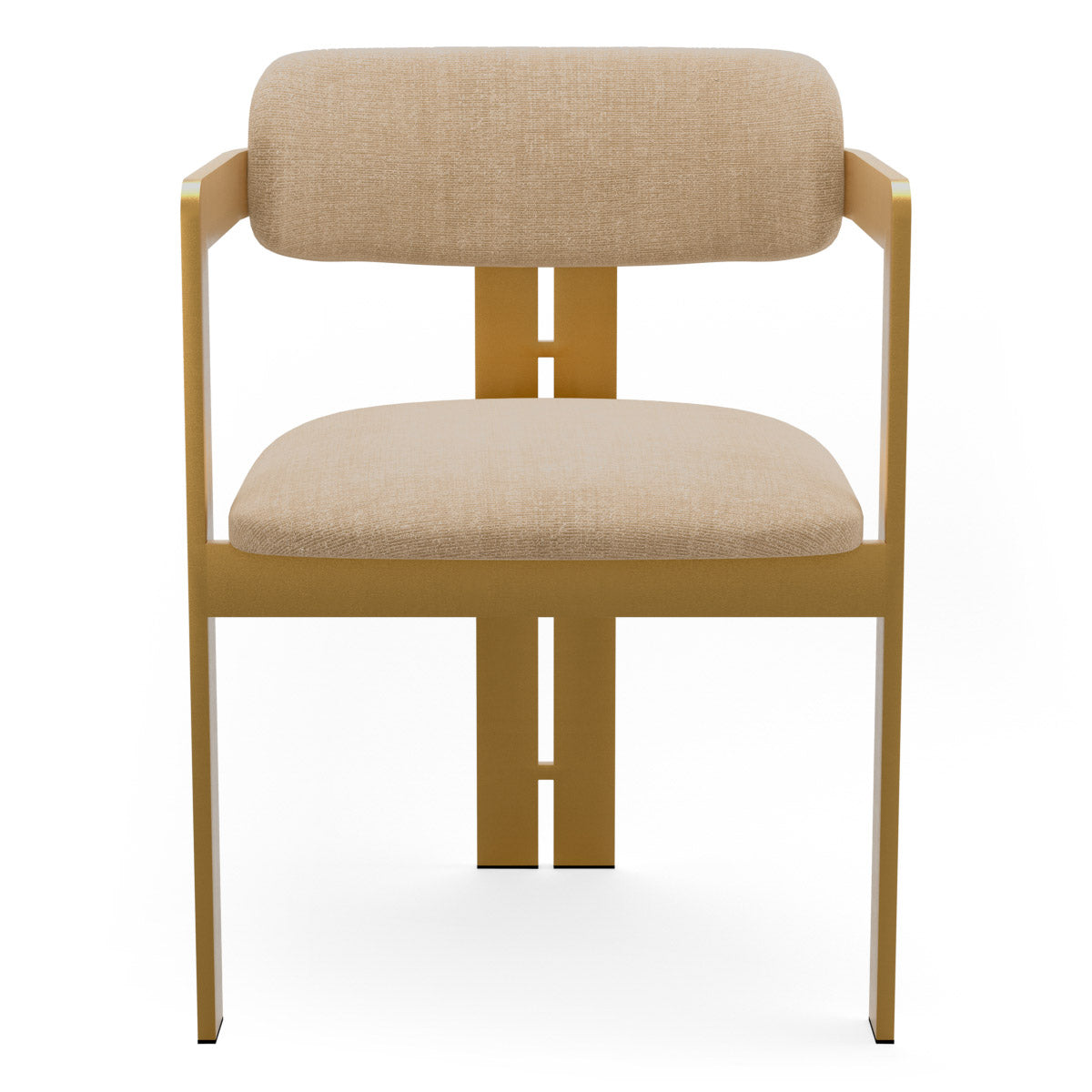 Dining Chair Donato Brushed brass finish | stratfort sand 83% rayon | 17% cotton Chairs & Sofas CMA0267 3
