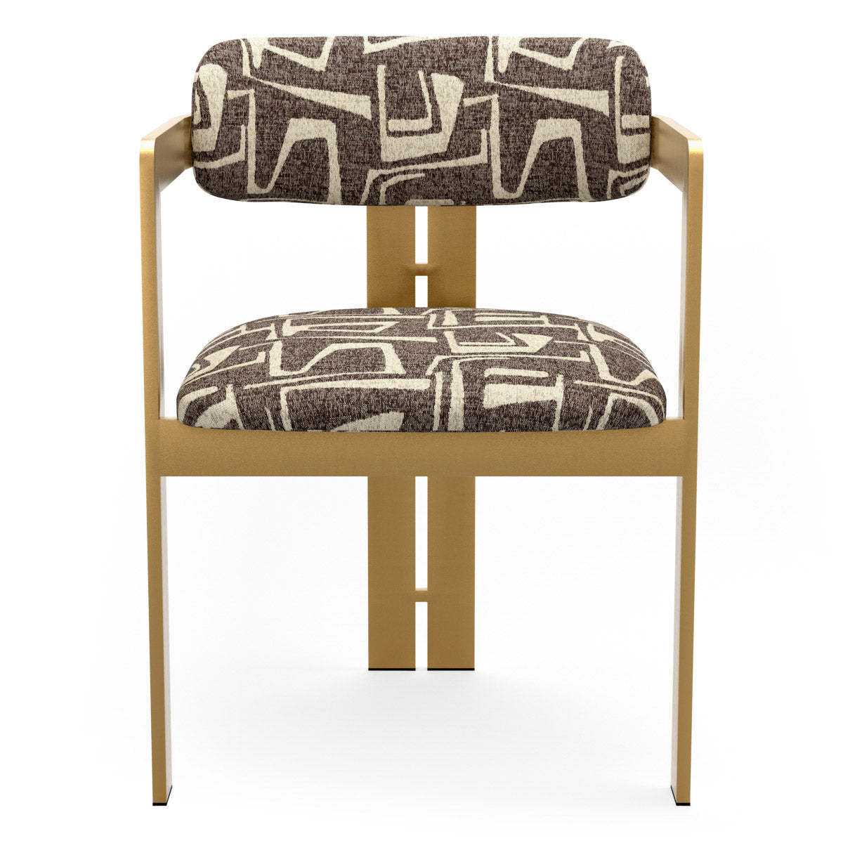 Dining Chair Donato Brushed brass finish | davenport dark brown 52% polyester | 48% olefin Chairs & Sofas CMA0270 3