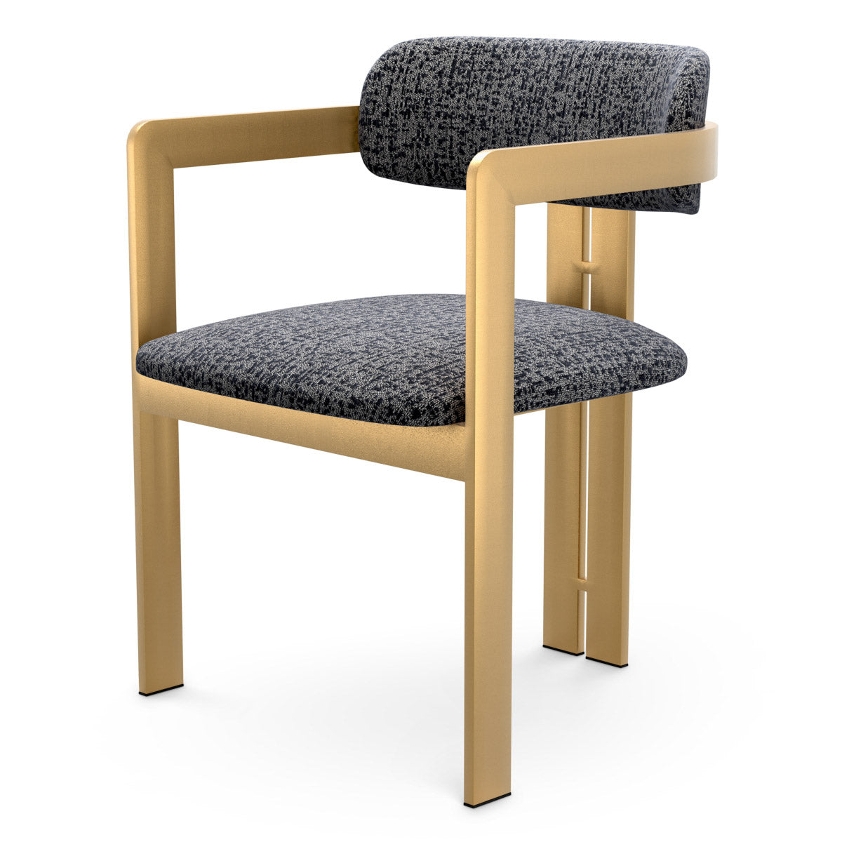 Dining Chair Donato Brushed brass finish | montclair blue 67% polyester | 20% cotton | 13% rayon Chairs & Sofas CMA0272 2