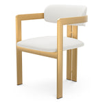 Dining Chair Donato Brushed brass finish | muslin white Chairs & Sofas CMA0285 2