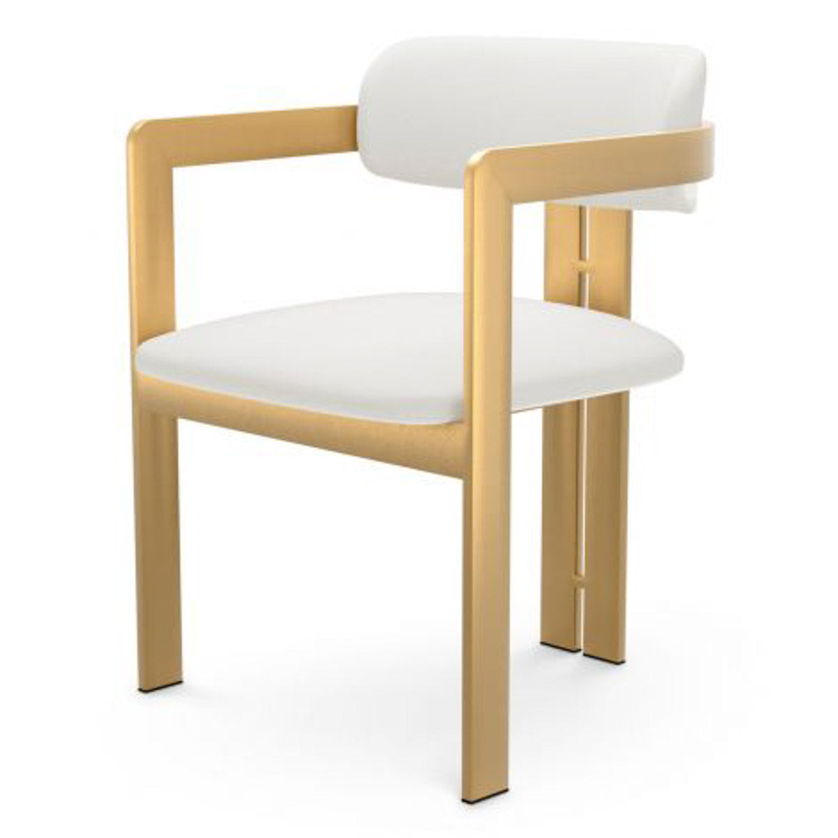 Dining Chair Donato Brushed brass finish | muslin white Chairs & Sofas CMA0285 8