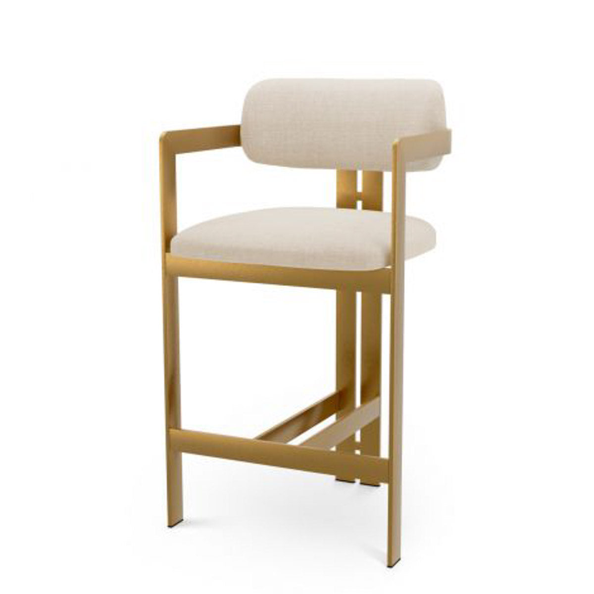 Counter Stool Donato Brushed brass finish | stratfort pearl 83% rayon | 17% cotton Chairs & Sofas CMA0286 14