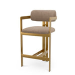 Counter Stool Donato Brushed brass finish | stratfort warm grey 83% rayon | 17% cotton Chairs & Sofas CMA0287 15