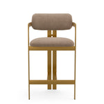 Counter Stool Donato Brushed brass finish | stratfort warm grey 83% rayon | 17% cotton Chairs & Sofas CMA0287 3