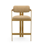 Counter Stool Donato Brushed brass finish | stratfort honey 83% rayon | 17% cotton Chairs & Sofas CMA0288 3
