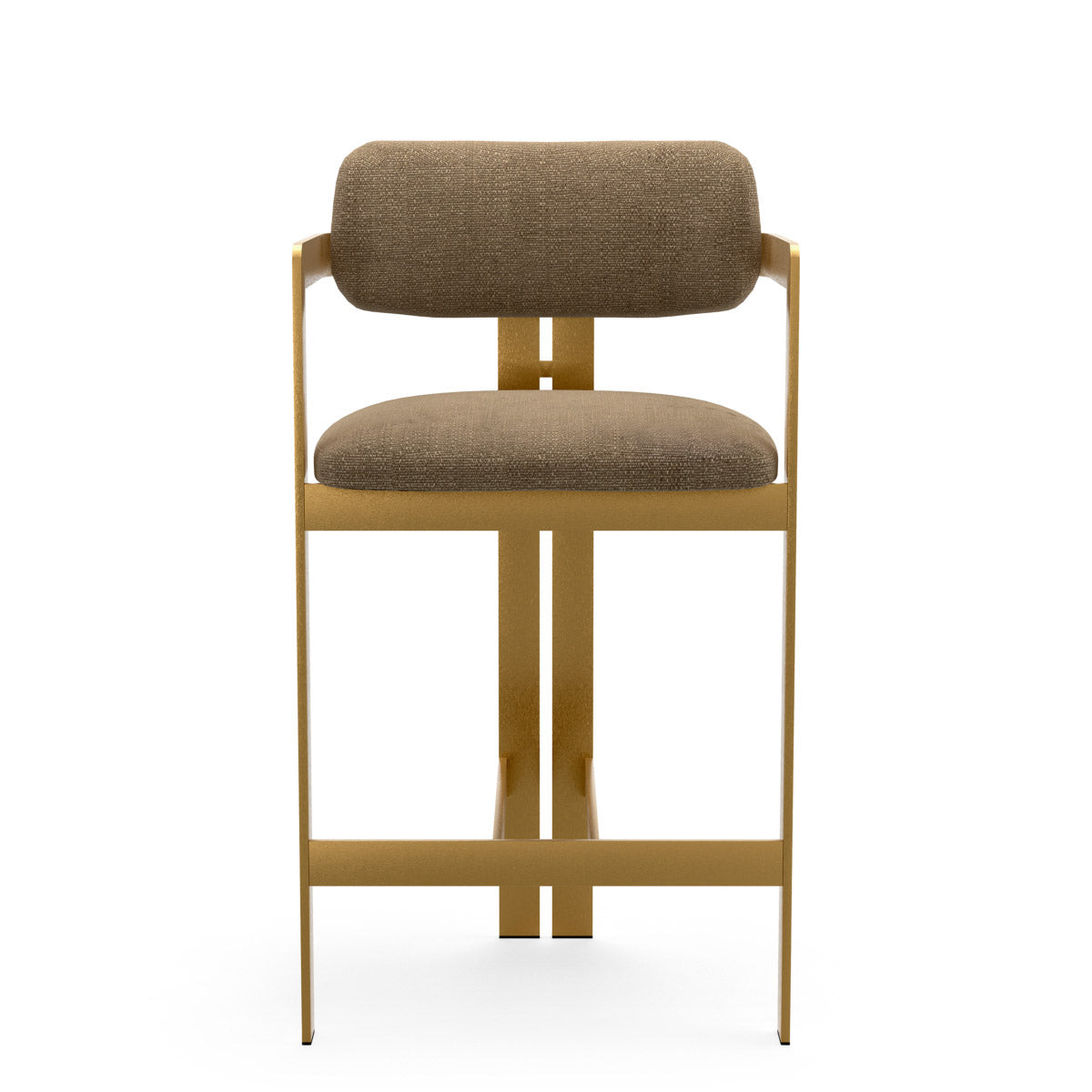 Counter Stool Donato Brushed brass finish | stratfort brown 83% rayon | 17% cotton Chairs & Sofas CMA0289 3