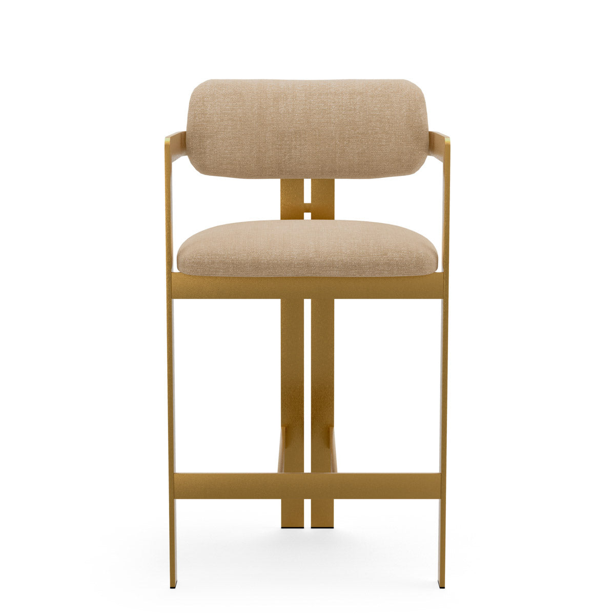 Counter Stool Donato Brushed brass finish | stratfort sand 83% rayon | 17% cotton Chairs & Sofas CMA0290 3