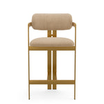 Counter Stool Donato Brushed brass finish | stratfort sand 83% rayon | 17% cotton Chairs & Sofas CMA0290 3