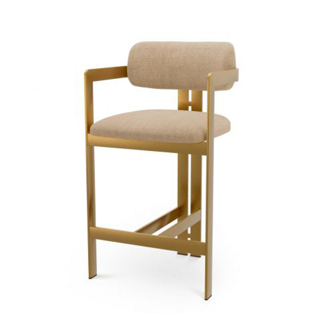 Counter Stool Donato Brushed brass finish | stratfort sand 83% rayon | 17% cotton Chairs & Sofas CMA0290 9