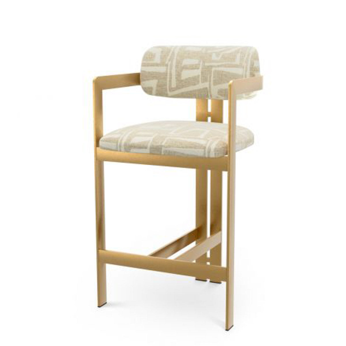 Counter Stool Donato Brushed brass finish | davenport light grey 52% polyester | 48% olefin Chairs & Sofas CMA0291 11