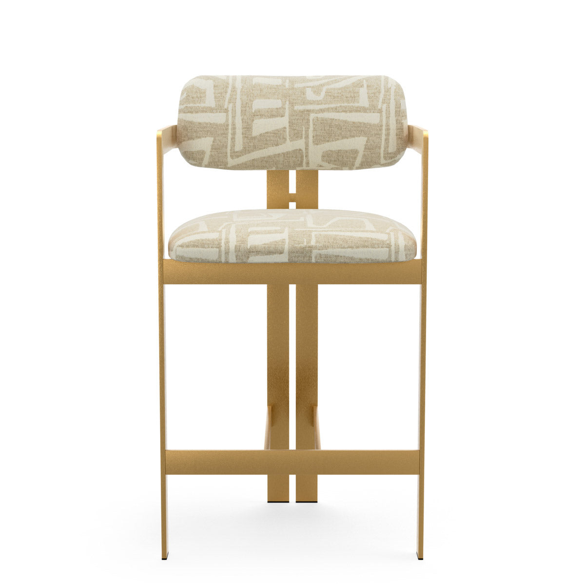 Counter Stool Donato Brushed brass finish | davenport light grey 52% polyester | 48% olefin Chairs & Sofas CMA0291 3