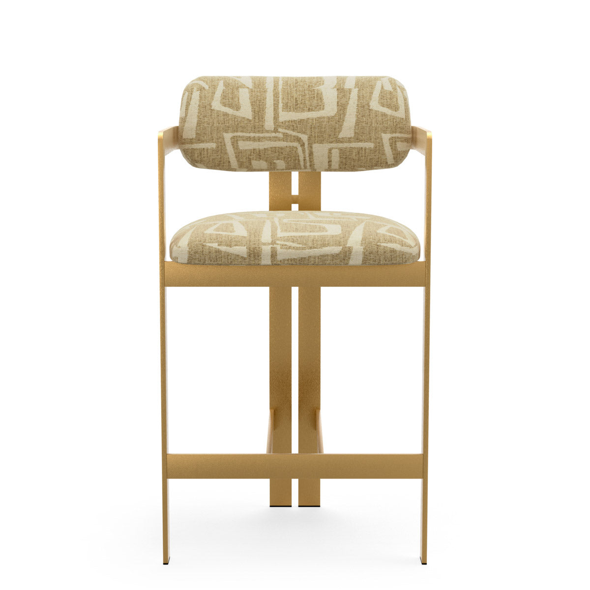 Counter Stool Donato Brushed brass finish | davenport light brown 52% polyester | 48% olefin Chairs & Sofas CMA0292 3