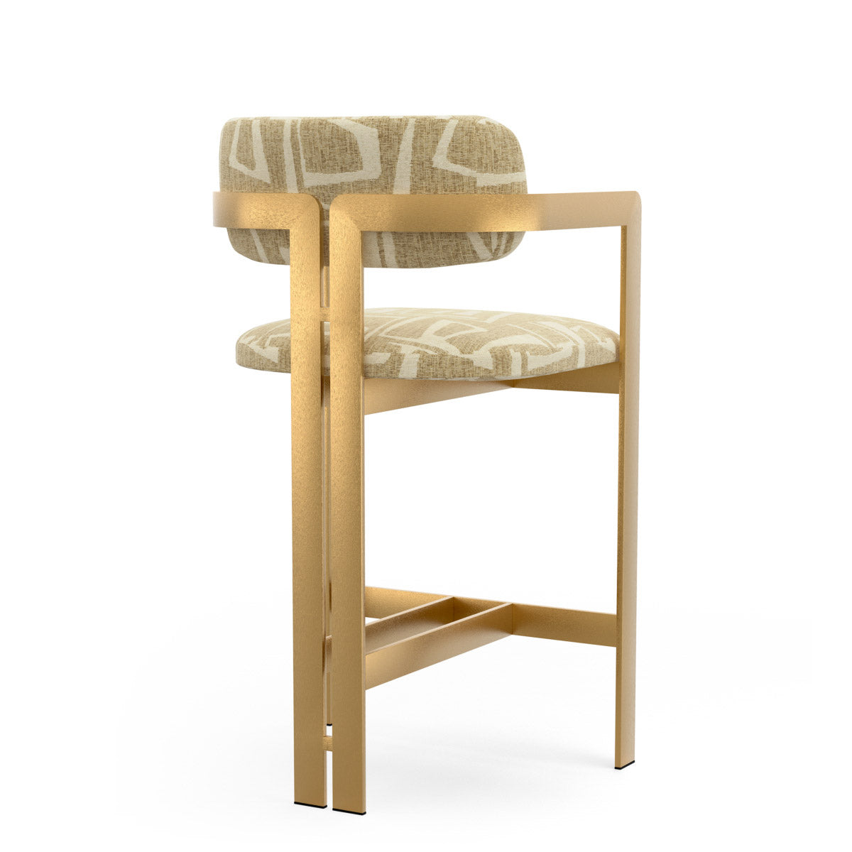 Counter Stool Donato Brushed brass finish | davenport light brown 52% polyester | 48% olefin Chairs & Sofas CMA0292 4