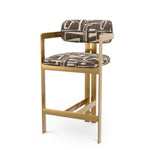 Counter Stool Donato Brushed brass finish | davenport dark brown 52% polyester | 48% olefin Chairs & Sofas CMA0293 13