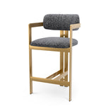 Counter Stool Donato Brushed brass finish | montclair blue 67% polyester | 20% cotton | 13% rayon Chairs & Sofas CMA0295 2