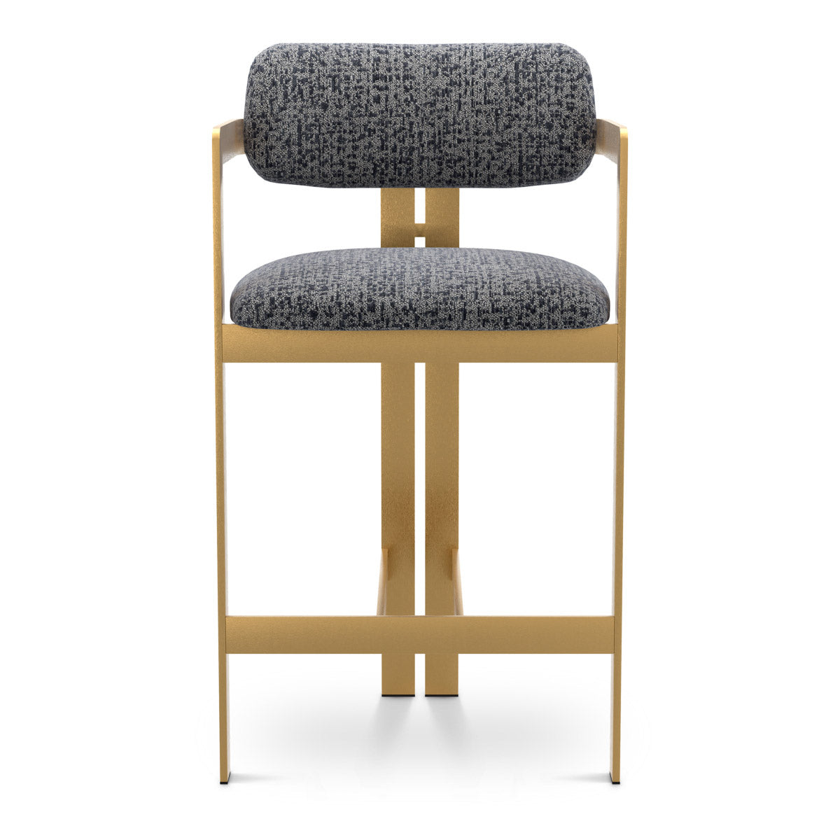 Counter Stool Donato Brushed brass finish | montclair blue 67% polyester | 20% cotton | 13% rayon Chairs & Sofas CMA0295 3