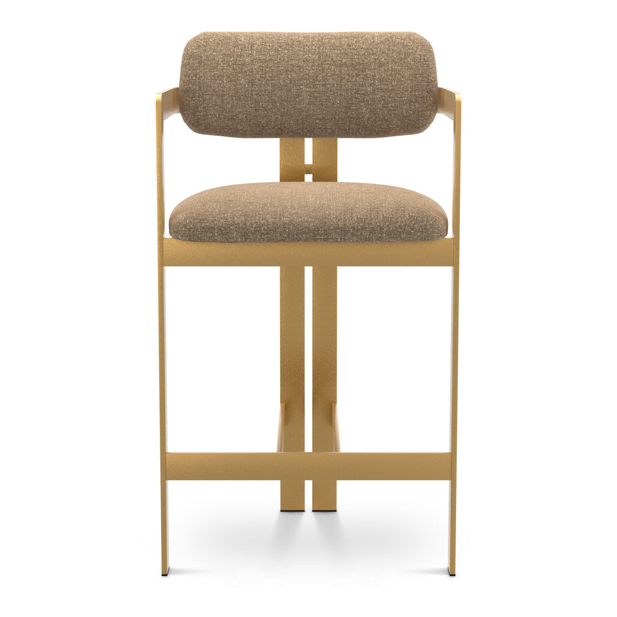 Counter Stool Donato Brushed brass finish | hastings brown 100% polyester Chairs & Sofas CMA0299 3