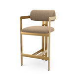 Counter Stool Donato Brushed brass finish | hastings brown 100% polyester Chairs & Sofas CMA0299 8