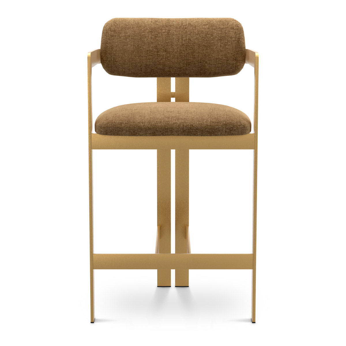 Counter Stool Donato Brushed brass finish | hastings camel 100% polyester Chairs & Sofas CMA0300 3