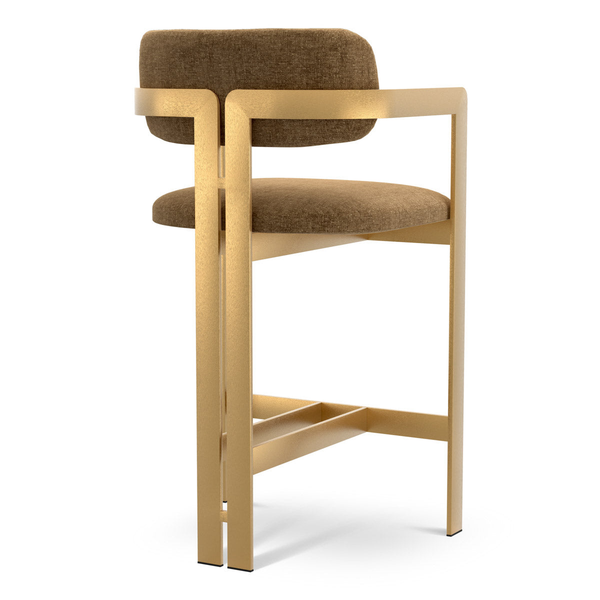 Counter Stool Donato Brushed brass finish | hastings camel 100% polyester Chairs & Sofas CMA0300 4