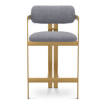 Counter Stool Donato Brushed brass finish | hastings light blue 100% polyester Chairs & Sofas CMA0301 3