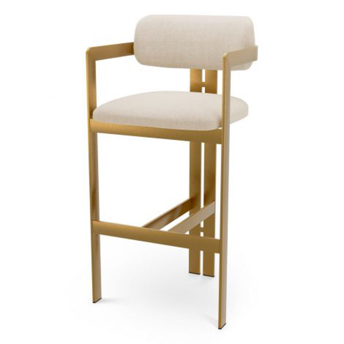 Bar Stool Donato Brushed brass finish | stratfort pearl 83% rayon | 17% cotton Chairs & Sofas CMA0309 16