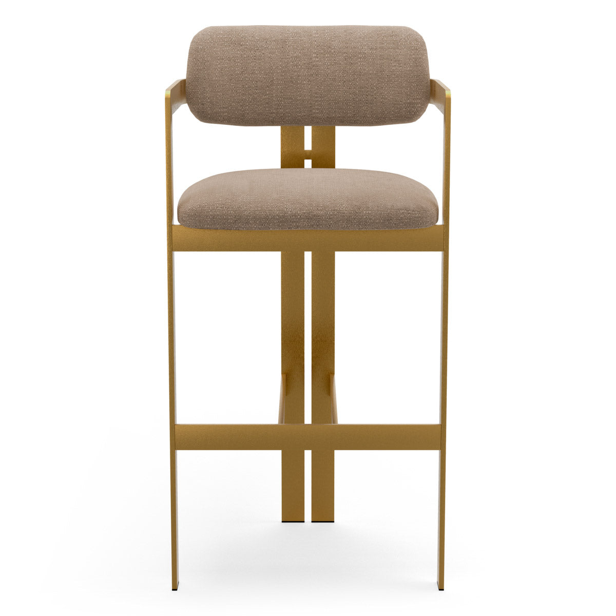 Bar Stool Donato Brushed brass finish | stratfort warm grey 83% rayon | 17% cotton Chairs & Sofas CMA0310 3