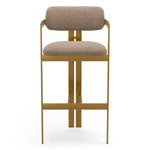 Bar Stool Donato Brushed brass finish | stratfort warm grey 83% rayon | 17% cotton Chairs & Sofas CMA0310 3