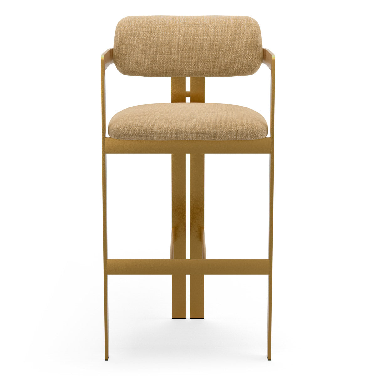 Bar Stool Donato Brushed brass finish | stratfort honey 83% rayon | 17% cotton Chairs & Sofas CMA0311 3
