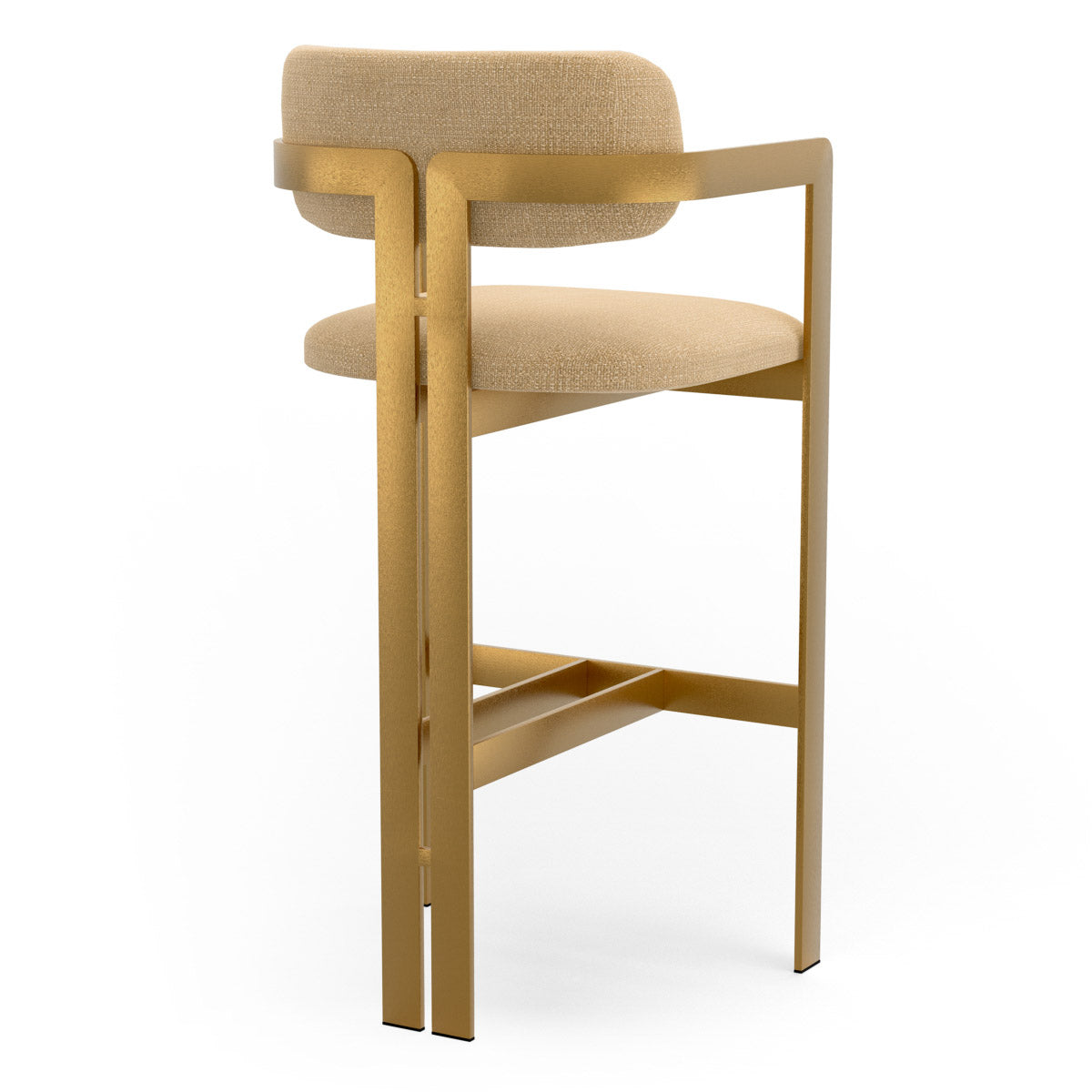 Bar Stool Donato Brushed brass finish | stratfort honey 83% rayon | 17% cotton Chairs & Sofas CMA0311 4