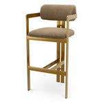 Bar Stool Donato Brushed brass finish | stratfort brown 83% rayon | 17% cotton Chairs & Sofas CMA0312 2