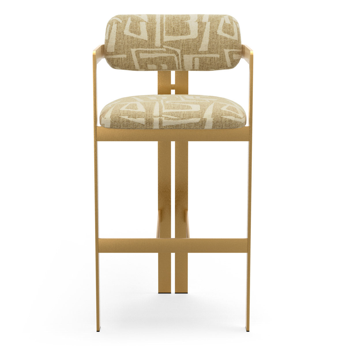 Bar Stool Donato Brushed brass finish | davenport light brown 52% polyester | 48% olefin Chairs & Sofas CMA0315 3