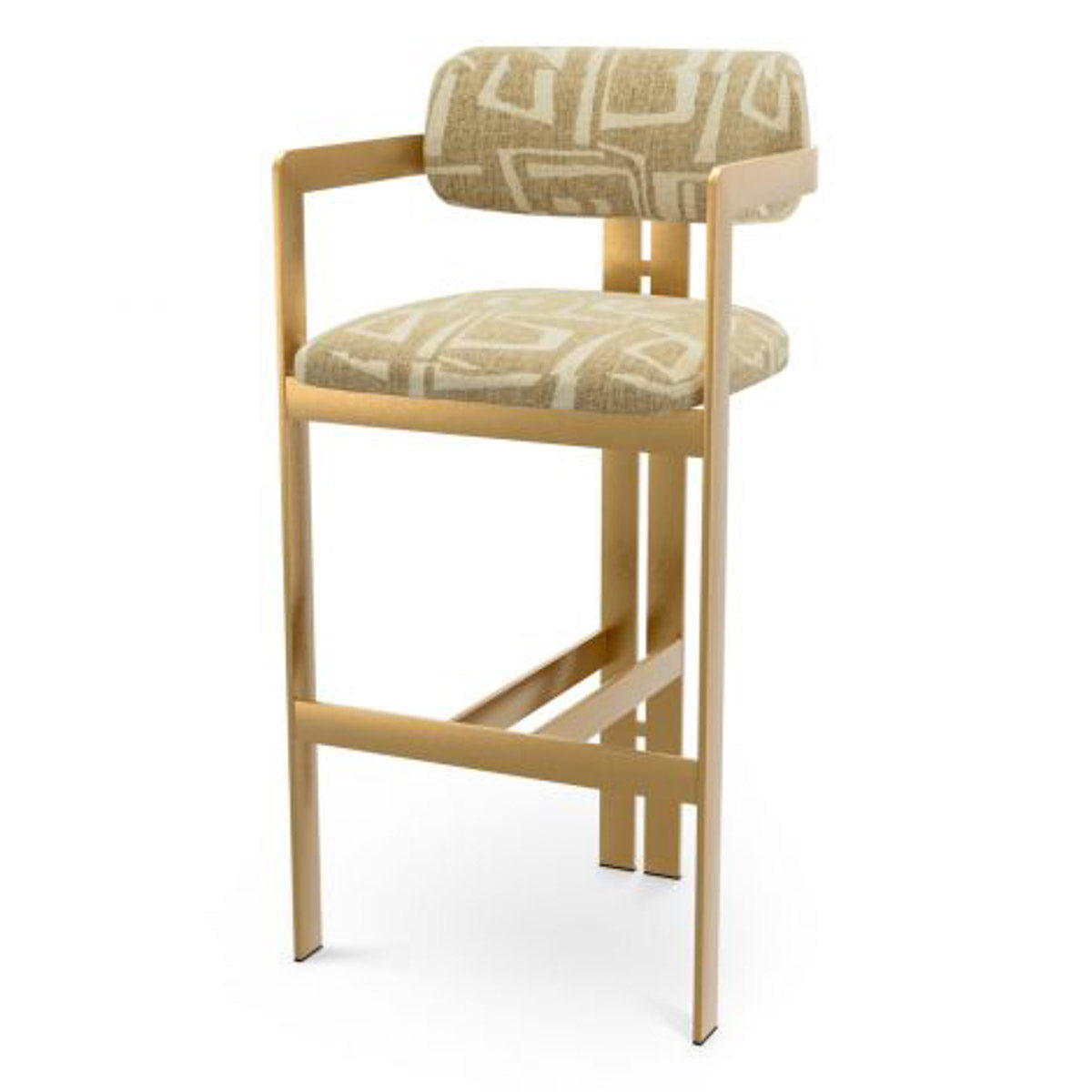 Bar Stool Donato Brushed brass finish | davenport light brown 52% polyester | 48% olefin Chairs & Sofas CMA0315 8