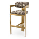 Bar Stool Donato Brushed brass finish | davenport dark brown 52% polyester | 48% olefin Chairs & Sofas CMA0316 9