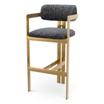 Bar Stool Donato Brushed brass finish | montclair blue 67% polyester | 20% cotton | 13% rayon Chairs & Sofas CMA0318 2