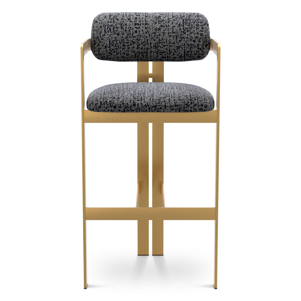 Bar Stool Donato Brushed brass finish | montclair blue 67% polyester | 20% cotton | 13% rayon Chairs & Sofas CMA0318 3