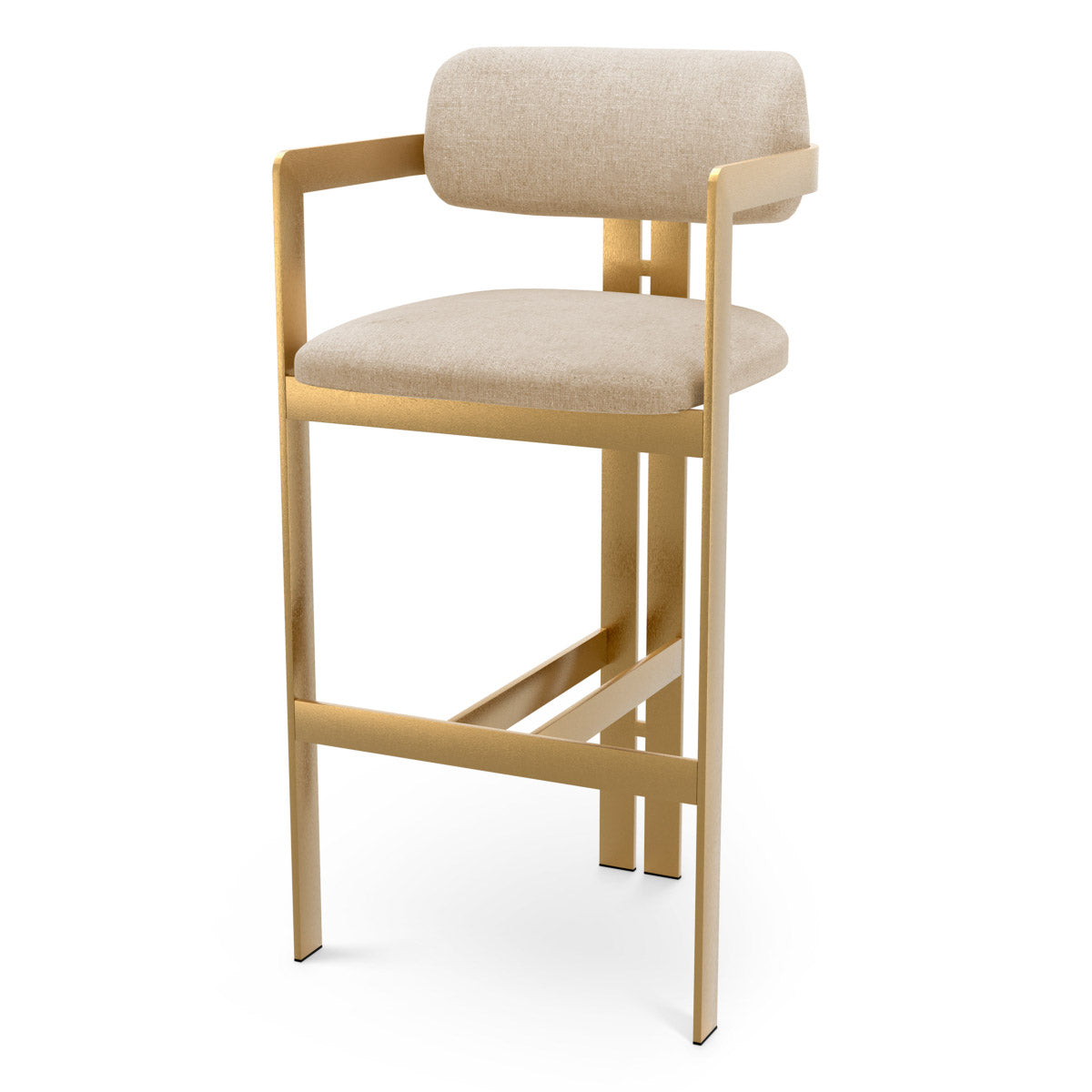 Bar Stool Donato Brushed brass finish | hastings beige 100% polyester Chairs & Sofas CMA0321