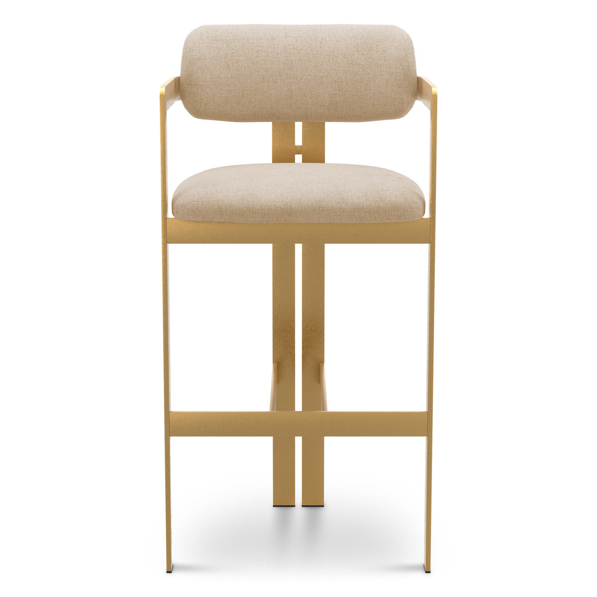 Bar Stool Donato Brushed brass finish | hastings beige 100% polyester Chairs & Sofas CMA0321 3