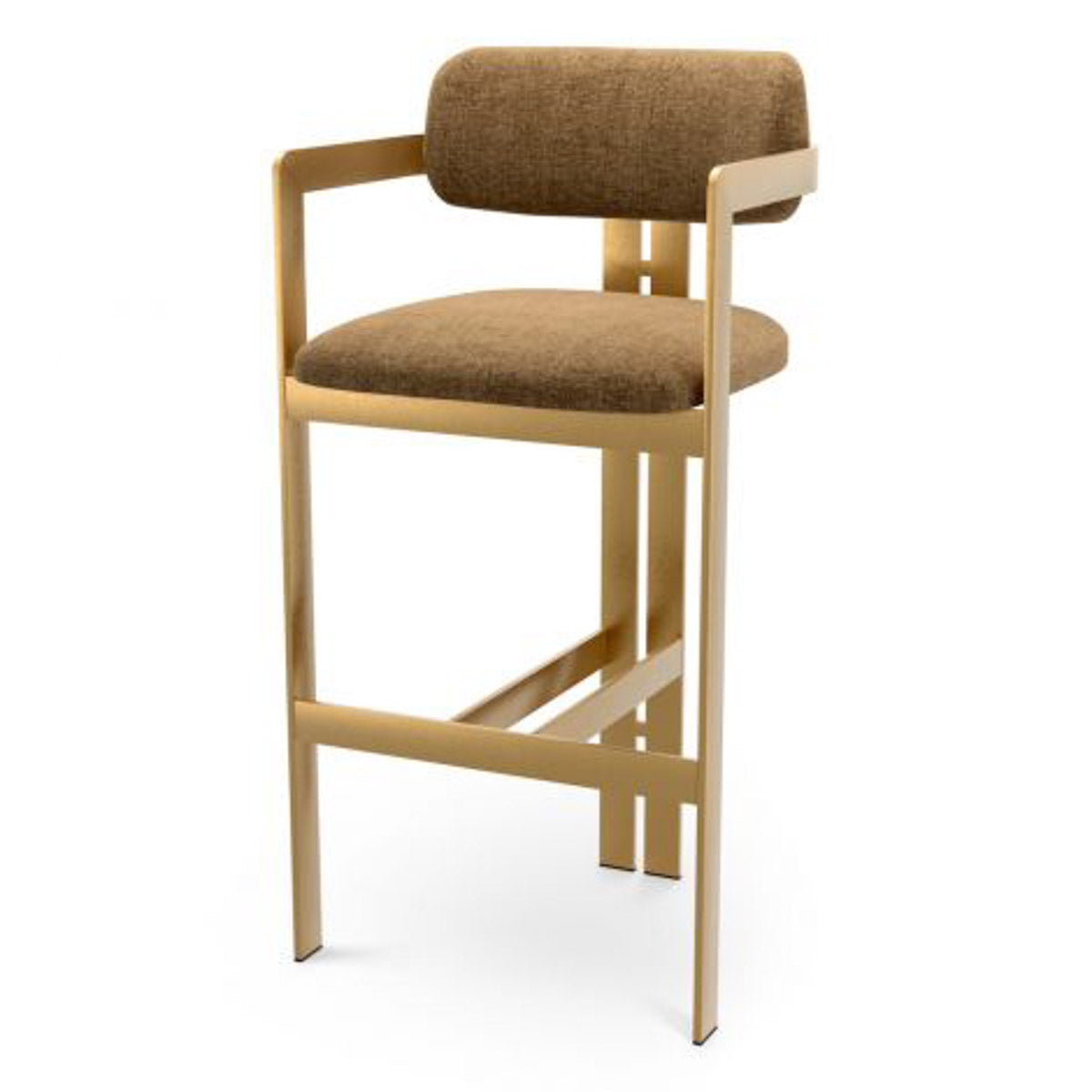 Bar Stool Donato Brushed brass finish | hastings camel 100% polyester Chairs & Sofas CMA0323 14