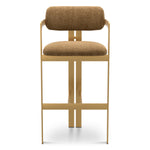 Bar Stool Donato Brushed brass finish | hastings camel 100% polyester Chairs & Sofas CMA0323 3