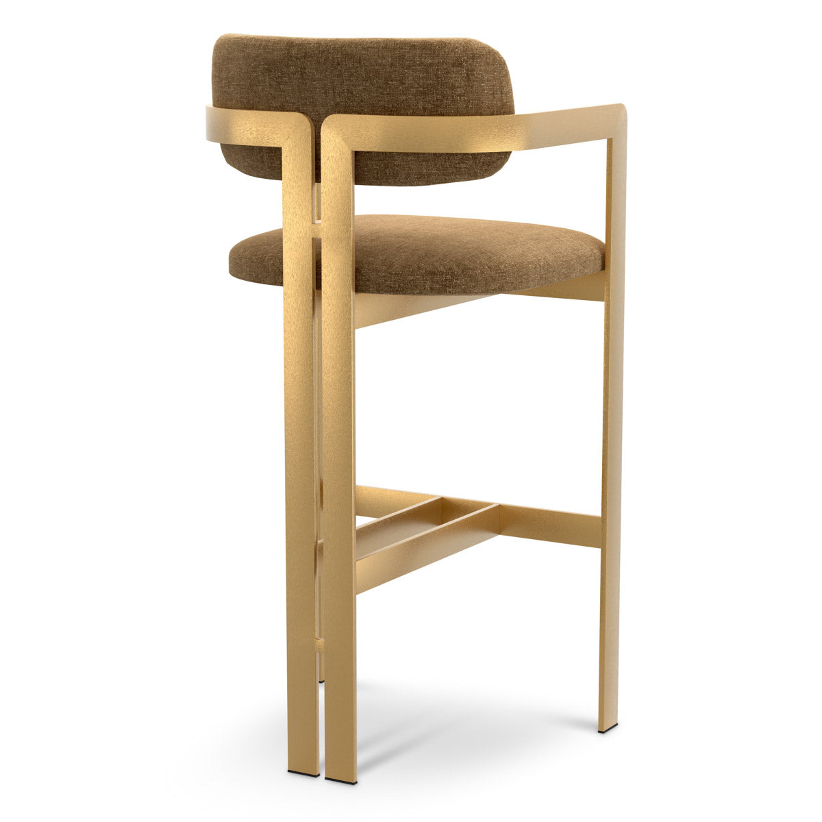 Bar Stool Donato Brushed brass finish | hastings camel 100% polyester Chairs & Sofas CMA0323 4