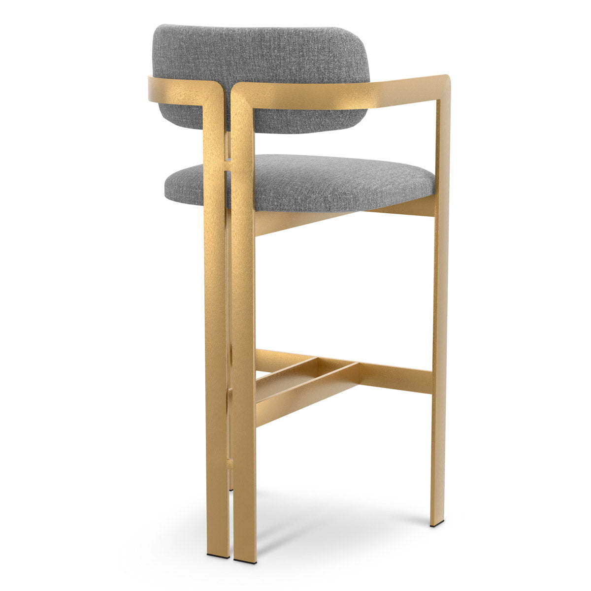 Bar Stool Donato Brushed brass finish | hastings light blue 100% polyester Chairs & Sofas CMA0324 4