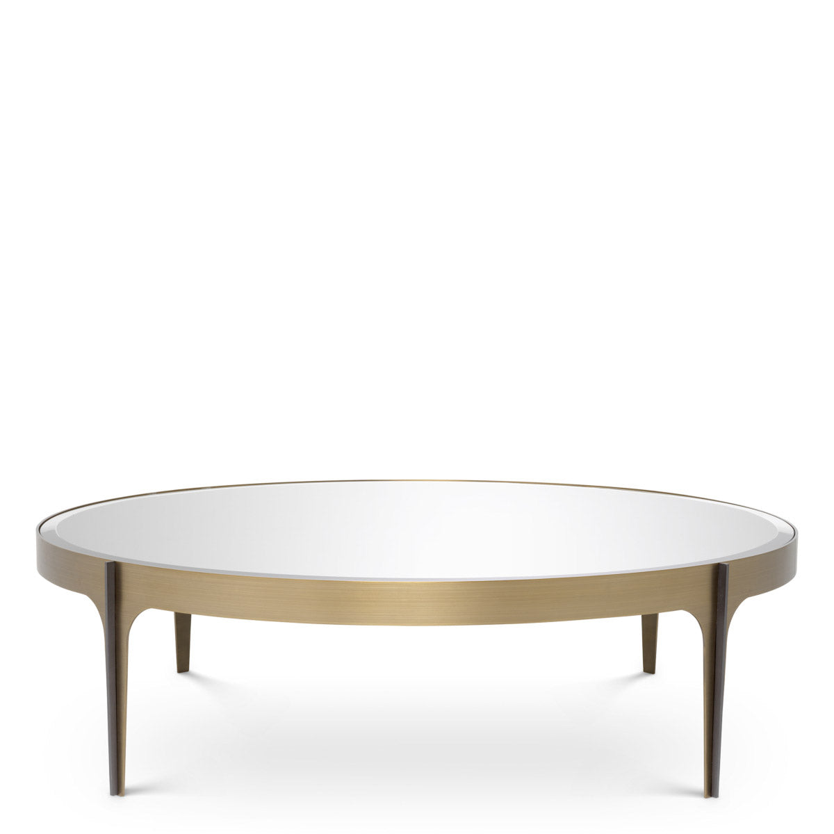 Eichholtz Coffee Table Artemisa L the frame are accentuated by sleek bronze bars on the legs and a round tabletop